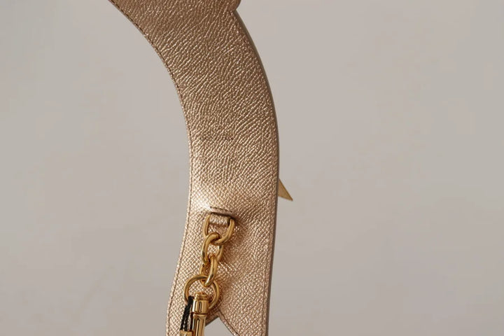 Dolce &amp; Gabbana Gold Leather LOVE Patch Bag Shoulder Strap