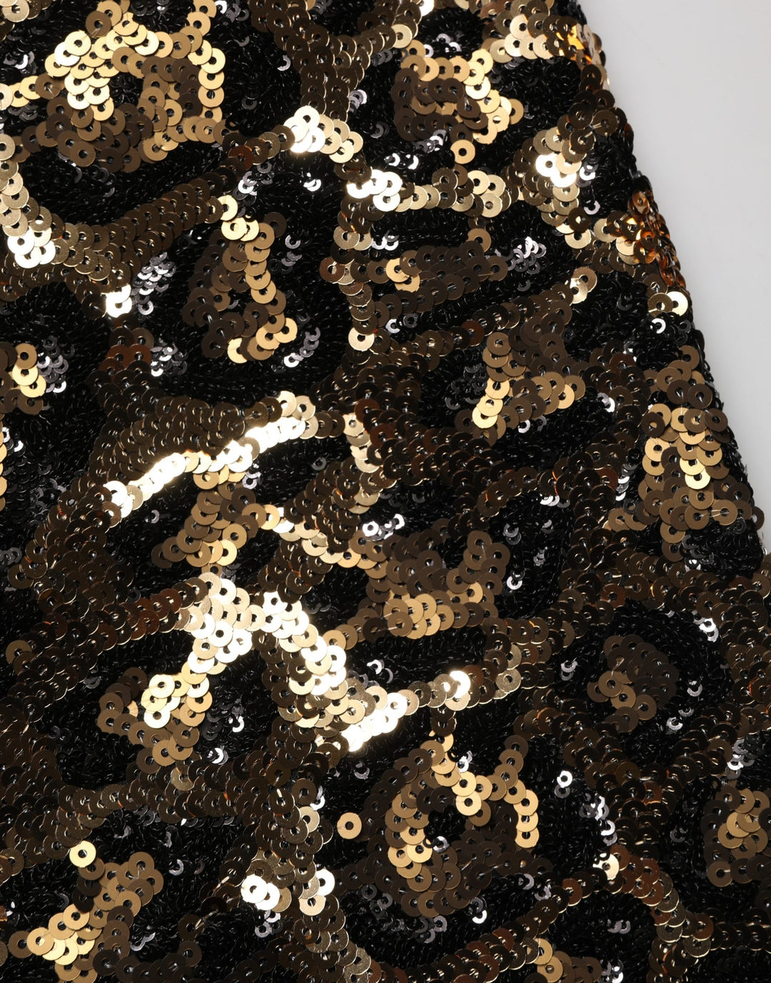 Dolce &amp; Gabbana Gold Leopard Sequined Straight Trouser Pants