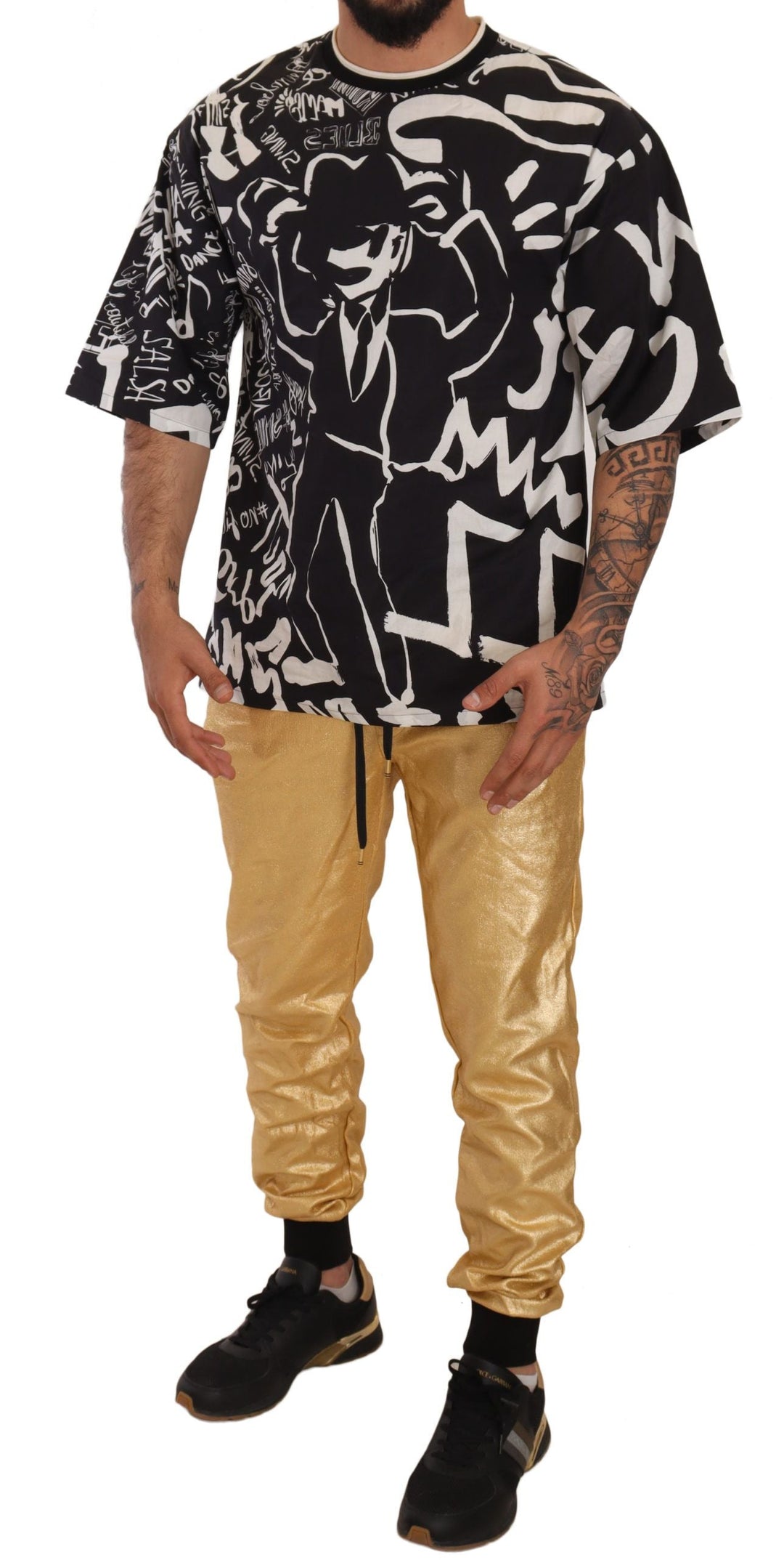 Dolce &amp; Gabbana Gold Pig of the Year Cotton Trousers Pants