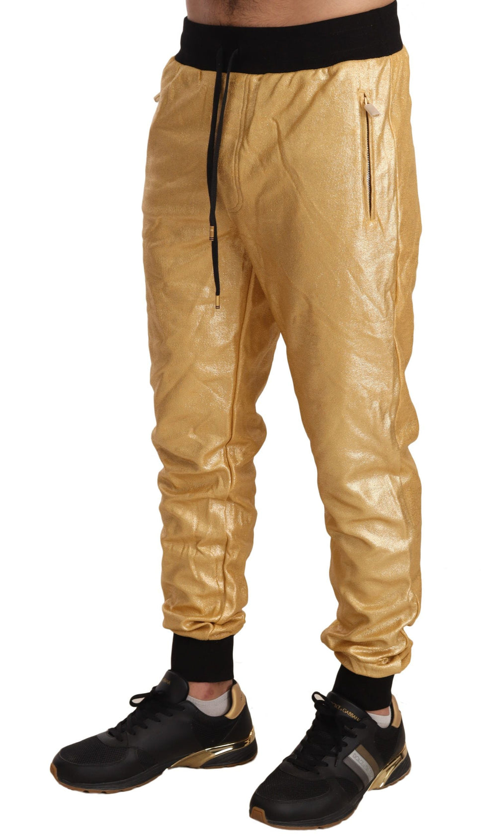 Dolce & Gabbana Gold Pig of the Year Cotton Trousers Pants