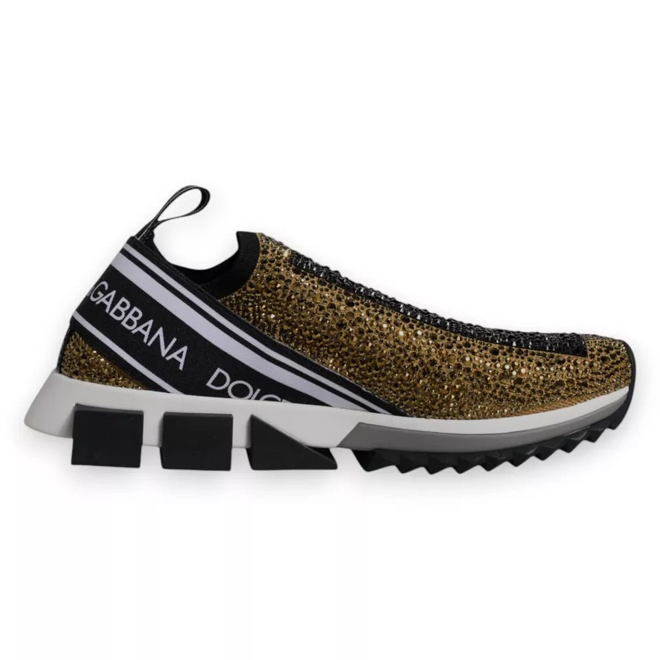 Zapatillas deportivas Sorrento con pedrería dorada de Dolce &amp;amp; Gabbana