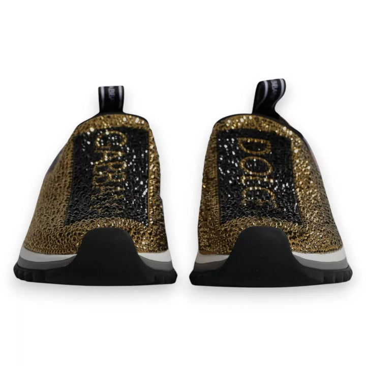 Zapatillas deportivas Sorrento con pedrería dorada de Dolce &amp;amp; Gabbana