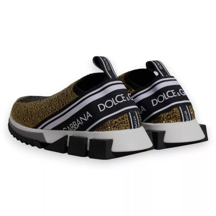 Zapatillas deportivas Sorrento con pedrería dorada de Dolce &amp;amp; Gabbana
