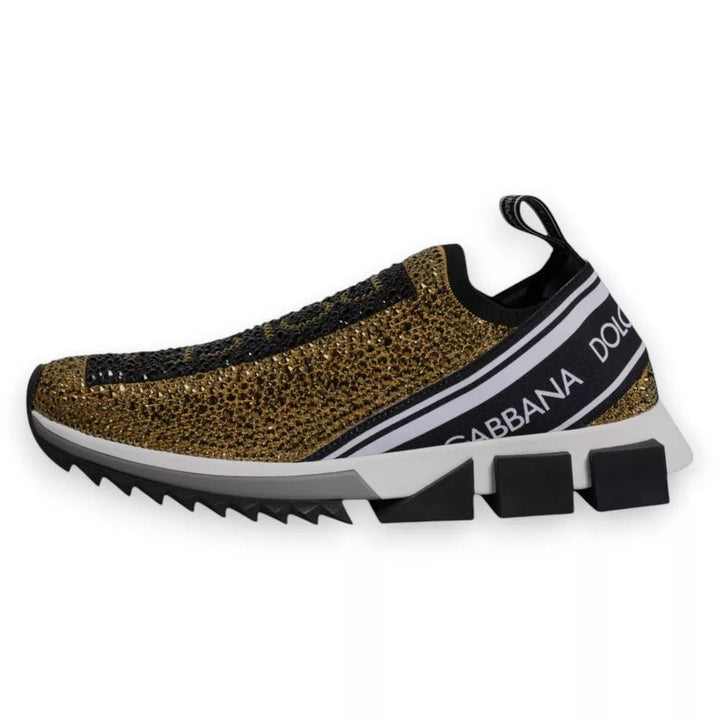 Zapatillas deportivas Sorrento con pedrería dorada de Dolce &amp;amp; Gabbana