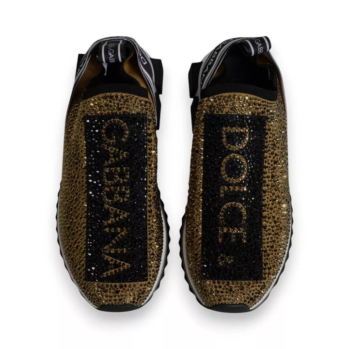 Zapatillas deportivas Sorrento con pedrería dorada de Dolce &amp;amp; Gabbana