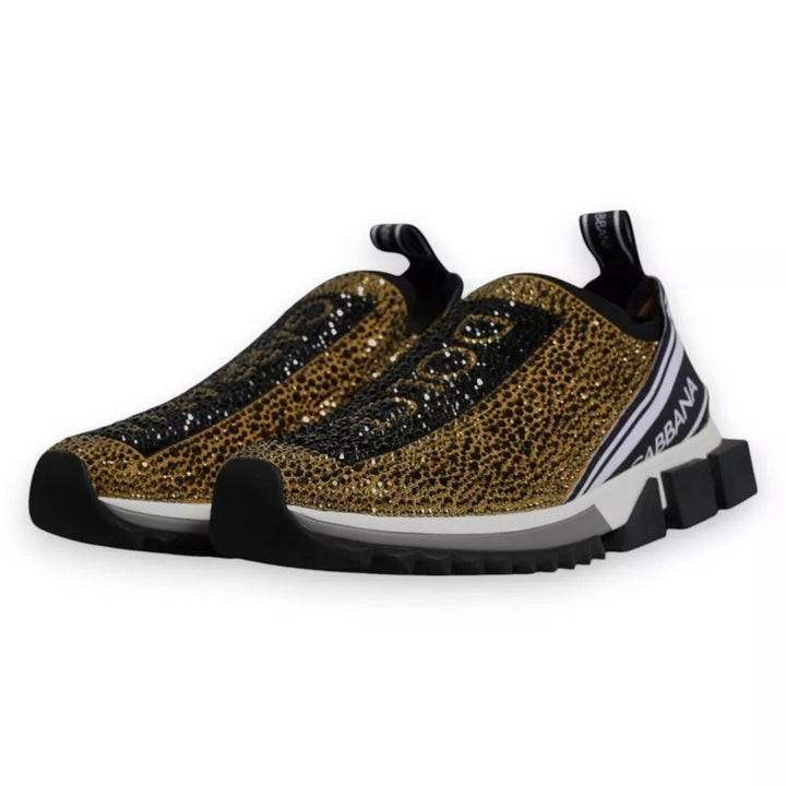 Zapatillas deportivas Sorrento con pedrería dorada de Dolce &amp;amp; Gabbana