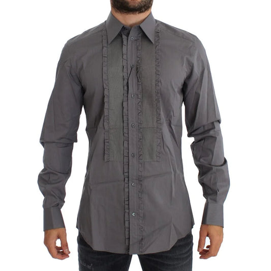 Dolce & Gabbana Gold Slim Fit Purple Torero Cotton Shirt