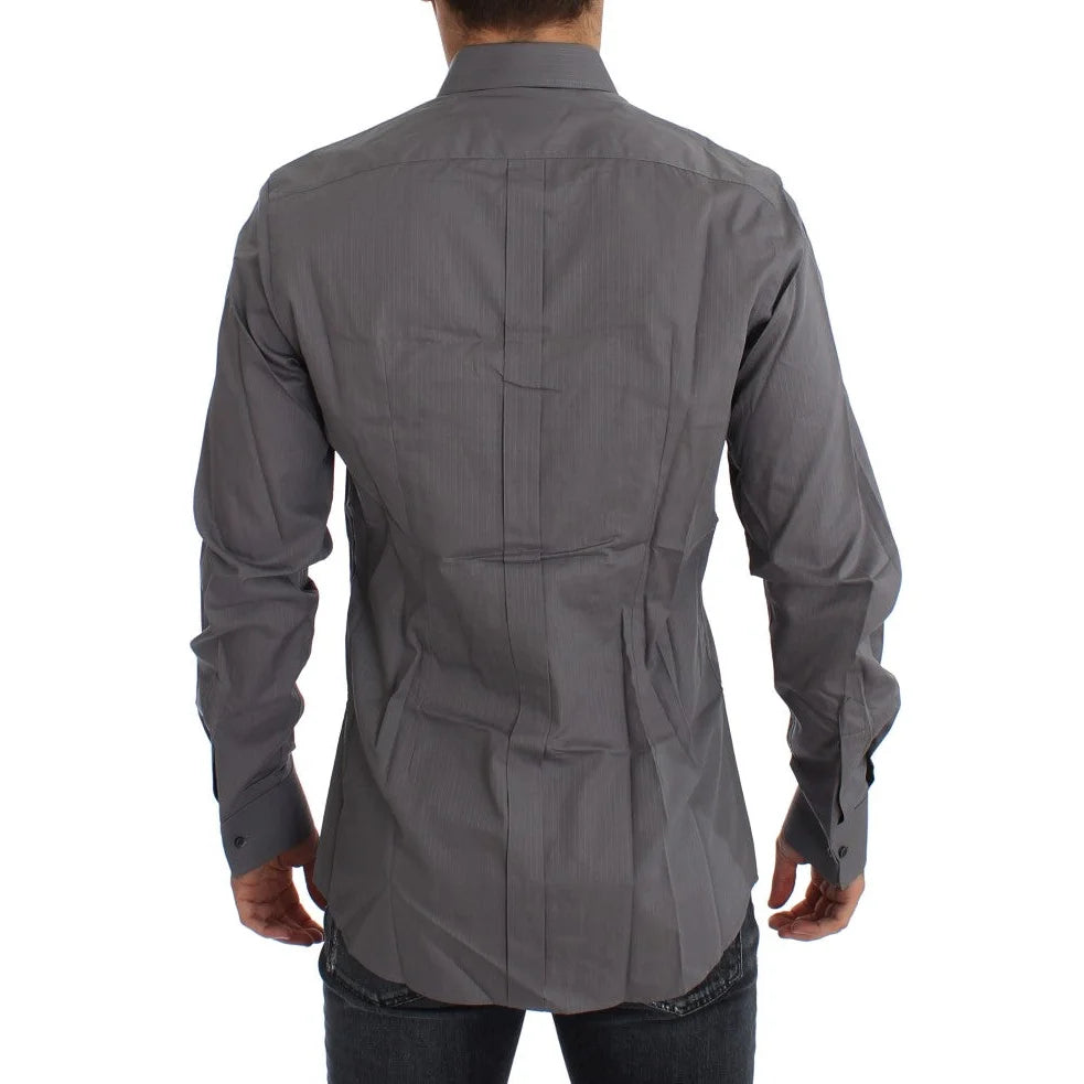 Dolce & Gabbana Gold Slim Fit Purple Torero Cotton Shirt