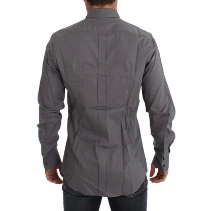 Dolce & Gabbana Gold Slim Fit Purple Torero Cotton Shirt