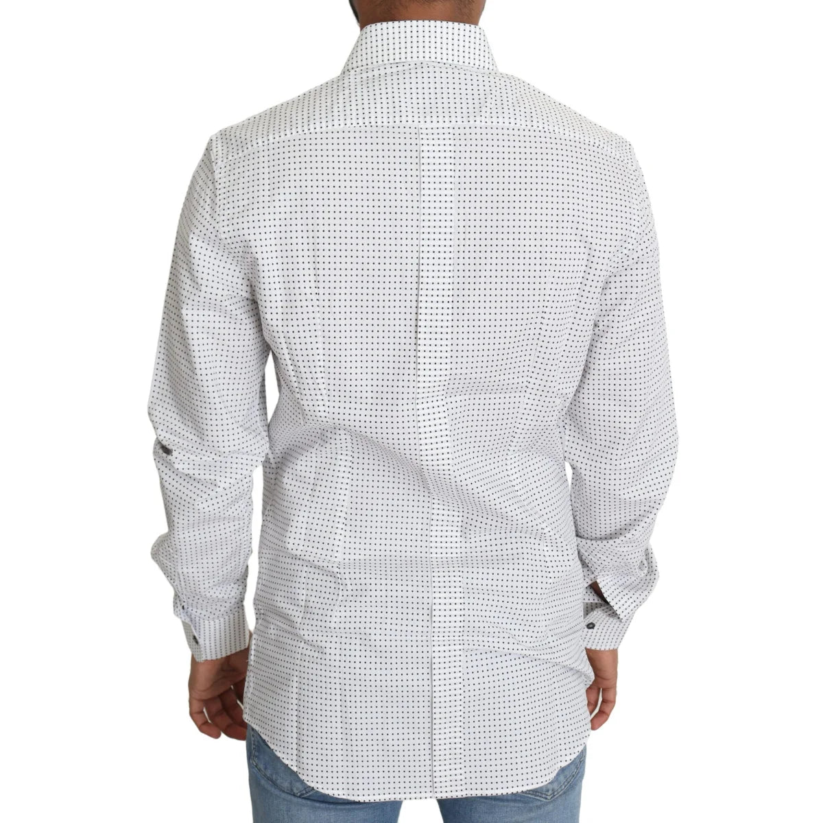 Dolce & Gabbana Gold Slim Fit Shirt Black with White Polka Dots