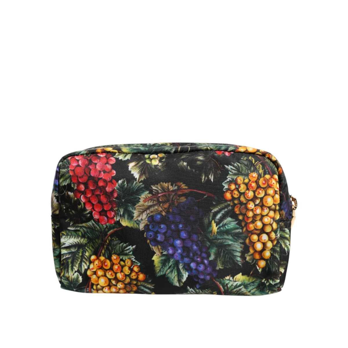 Dolce Gabbana Grape Print Gold Tone Clutch Bag Multicolor &