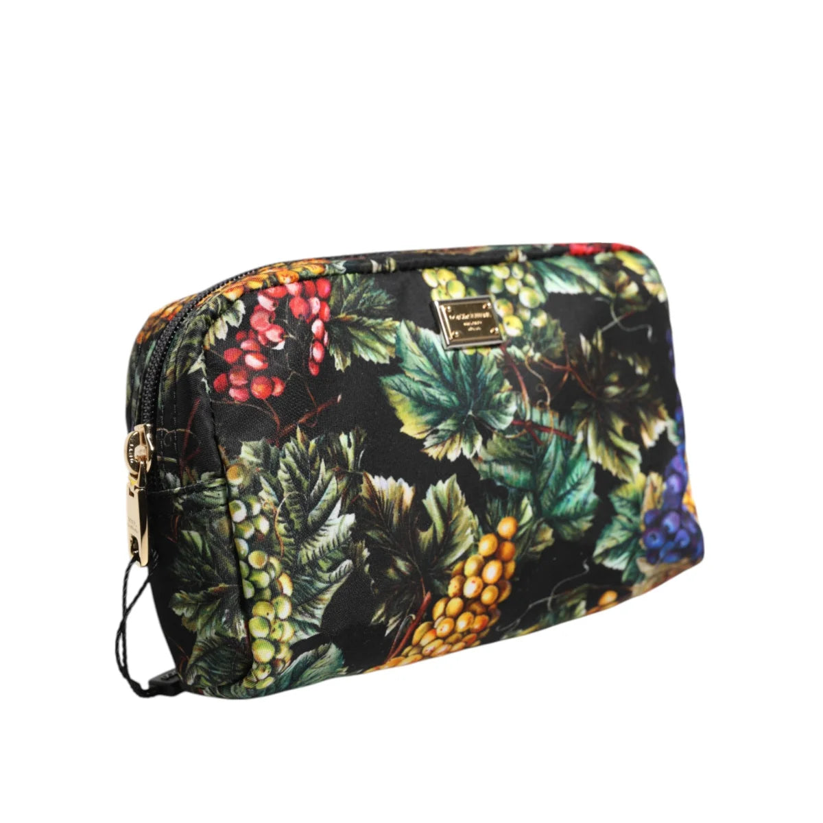 Dolce Gabbana Grape Print Gold Tone Clutch Bag Multicolor &