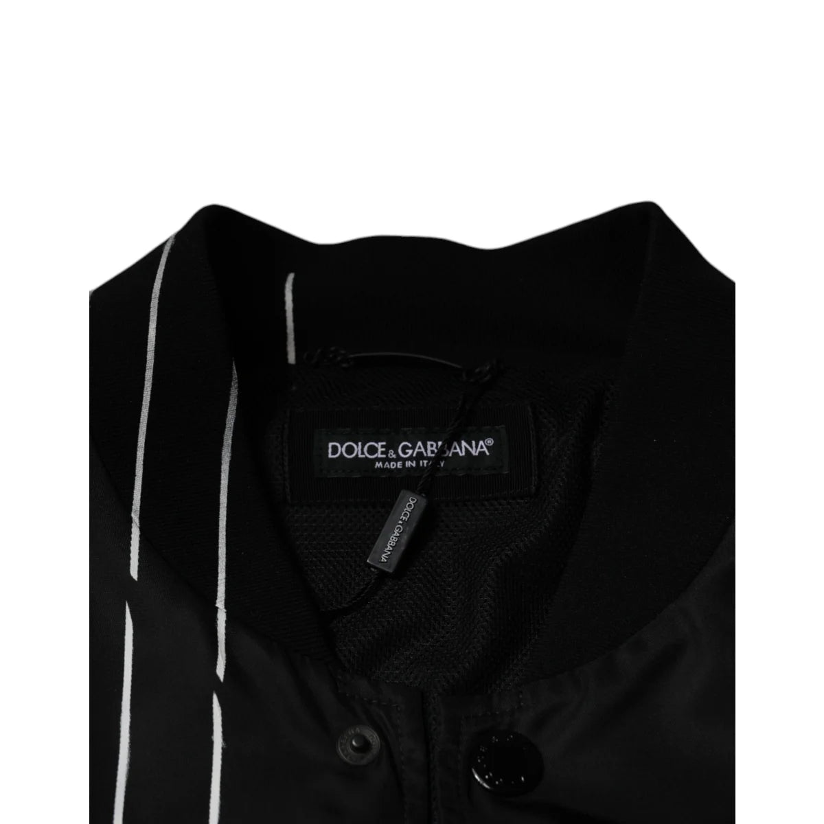 Dolce Gabbana Graphic Bomber Jacket Shiny Nylon Statement Style &