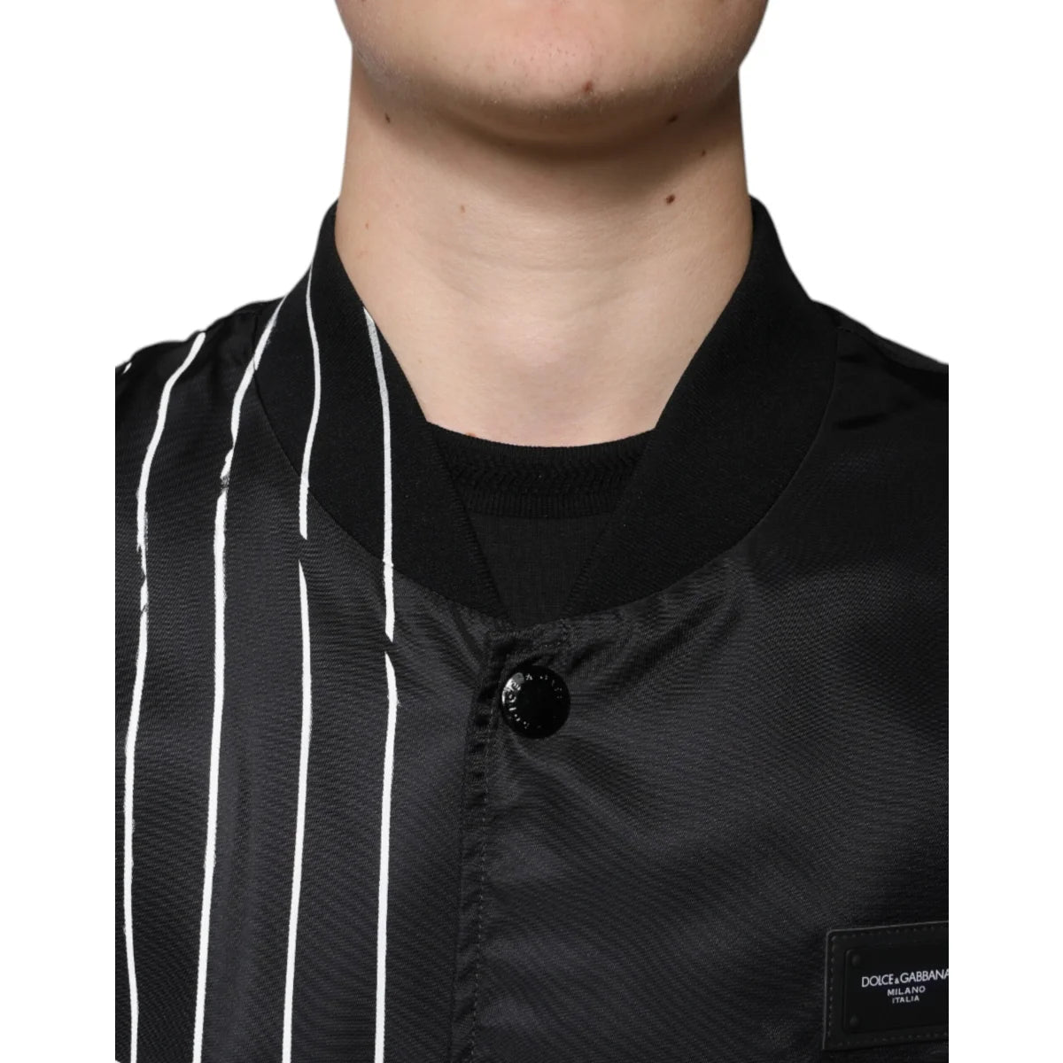 Dolce Gabbana Graphic Bomber Jacket Shiny Nylon Statement Style &