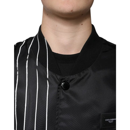 Dolce Gabbana Graphic Bomber Jacket Shiny Nylon Statement Style &