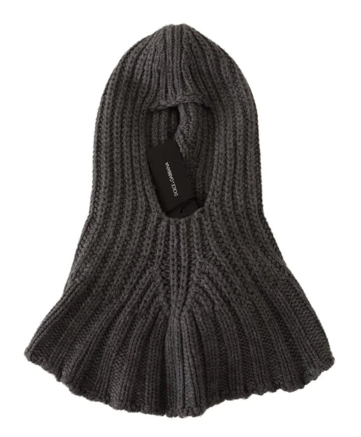 Dolce &amp; Gabbana Gray 100% Cashmere Knitted Wrap One Size Scarf