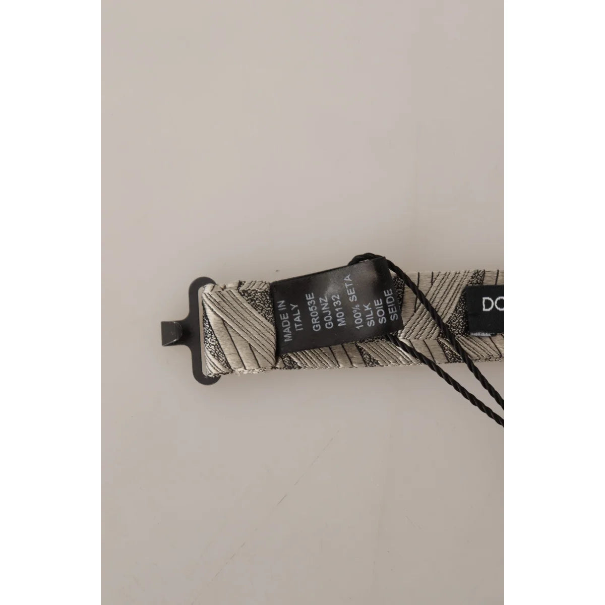 Dolce & Gabbana Gray 100% Silk Adjustable Neck Papillon Bow Tie