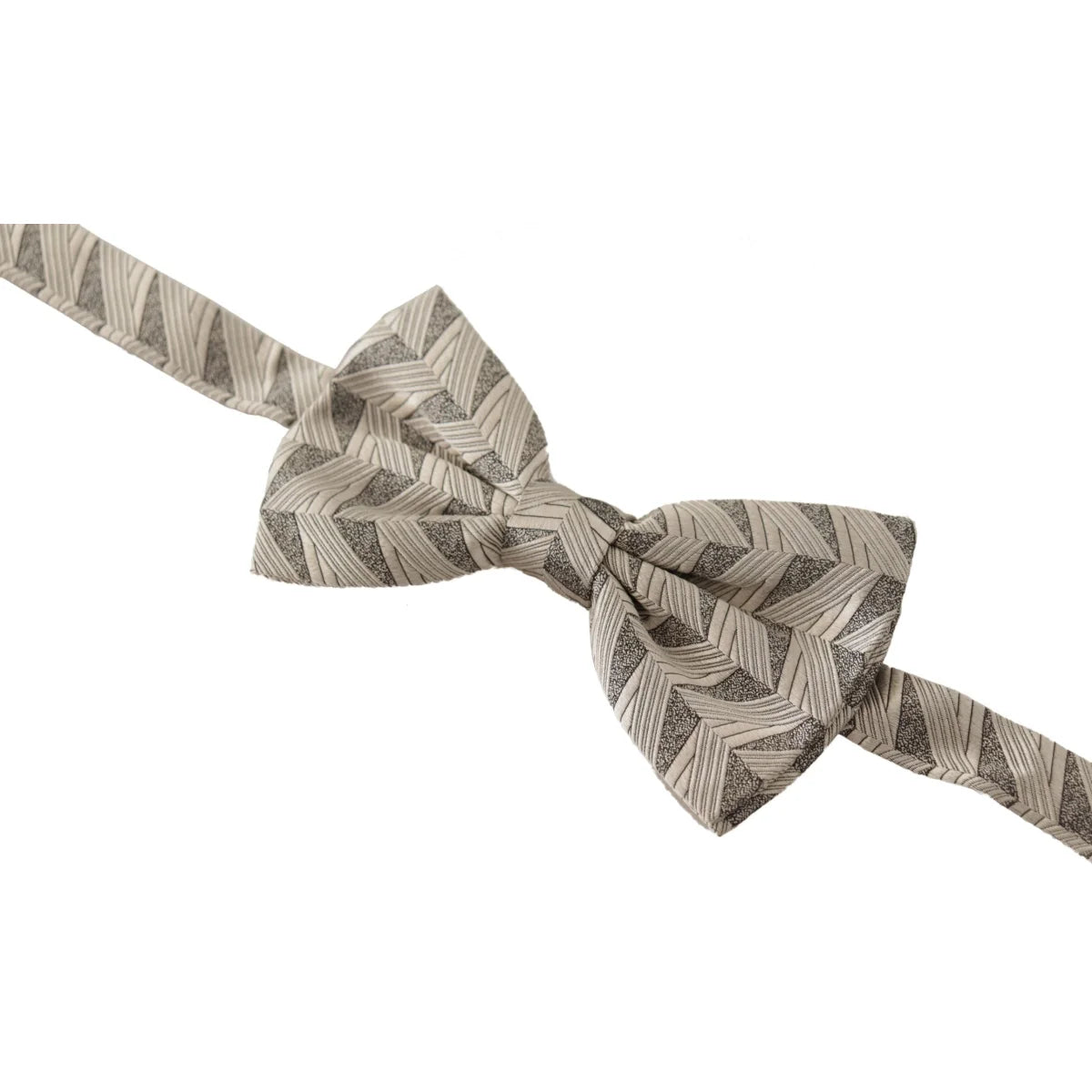 Dolce & Gabbana Gray 100% Silk Adjustable Neck Papillon Bow Tie
