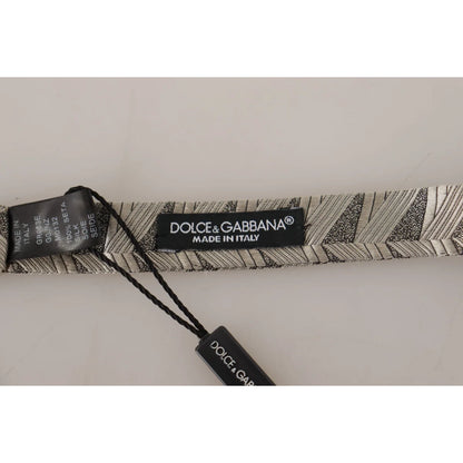 Dolce & Gabbana Gray 100% Silk Adjustable Neck Papillon Bow Tie
