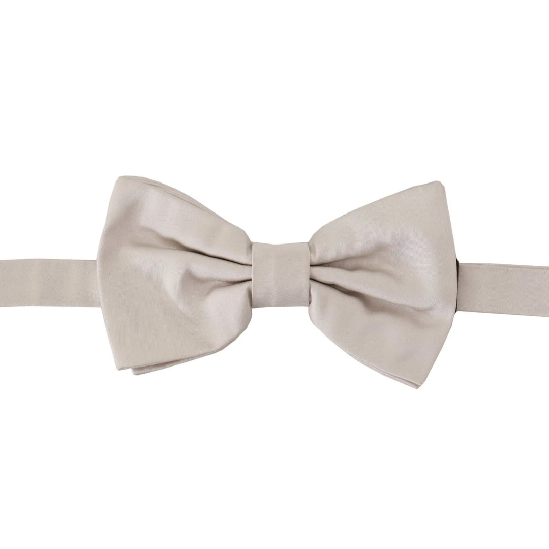 Dolce & Gabbana Gray 100% Silk Adjustable Neck Papillon Tie