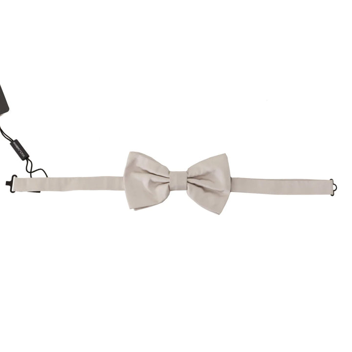 Dolce & Gabbana Gray 100% Silk Adjustable Neck Papillon Tie