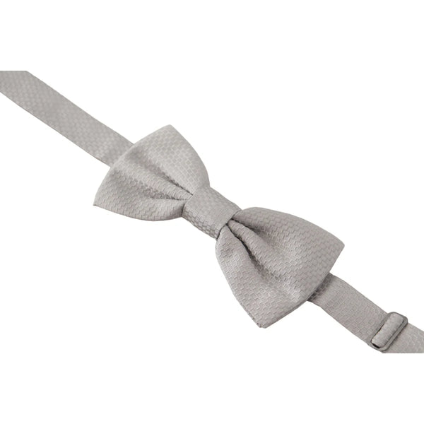 Dolce & Gabbana Gray 100% Silk Adjustable Neck Papillon Tie