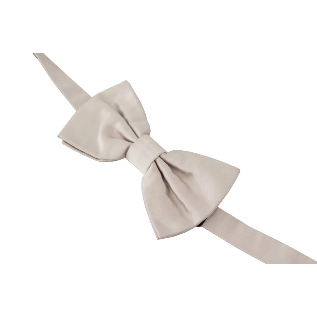 Dolce & Gabbana Gray 100% Silk Adjustable Neck Papillon Tie