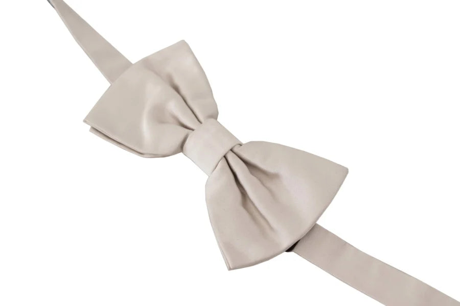 Dolce &amp; Gabbana Gray 100% Silk Adjustable Neck Papillon Tie