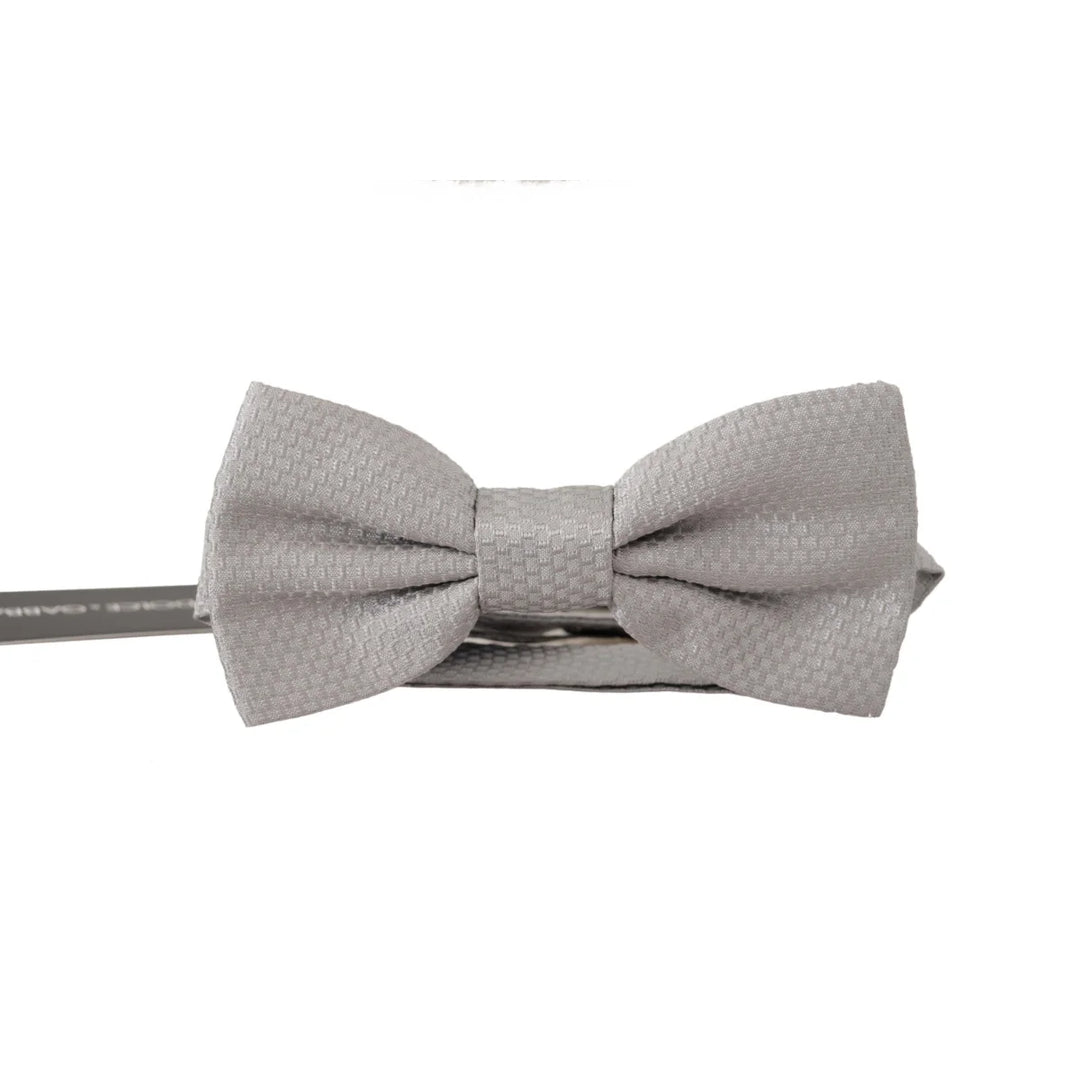 Dolce & Gabbana Gray 100% Silk Adjustable Neck Papillon Tie