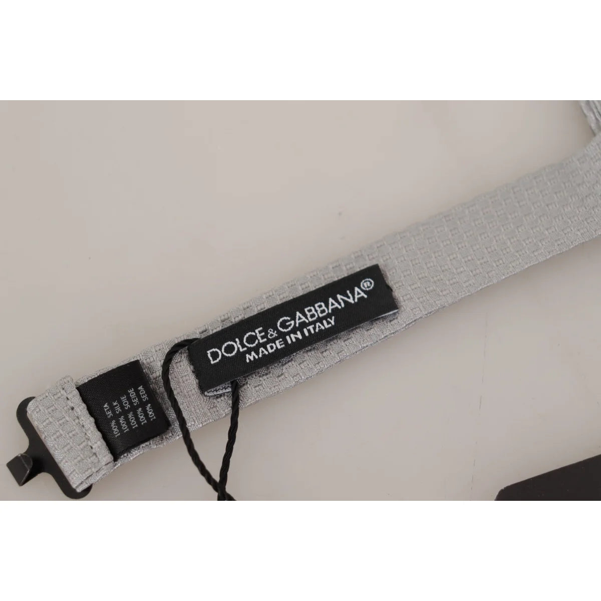 Dolce & Gabbana Gray 100% Silk Adjustable Neck Papillon Tie