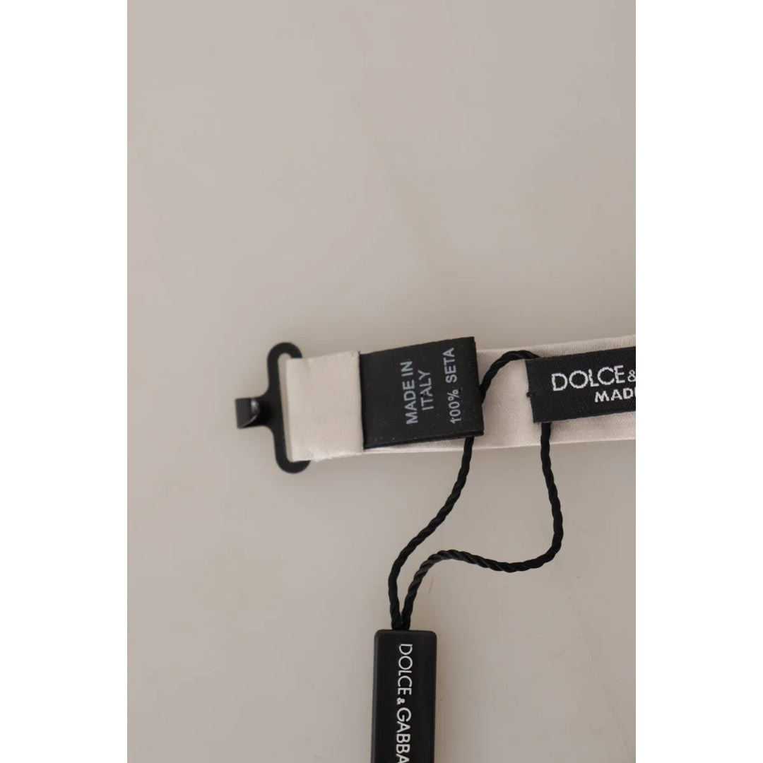 Dolce & Gabbana Gray 100% Silk Adjustable Neck Papillon Tie