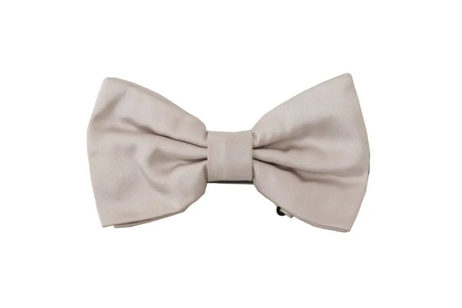 Dolce &amp; Gabbana Gray 100% Silk Adjustable Neck Papillon Tie