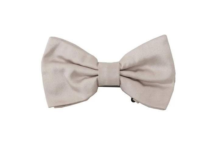 Dolce &amp; Gabbana Gray 100% Silk Adjustable Neck Papillon Tie