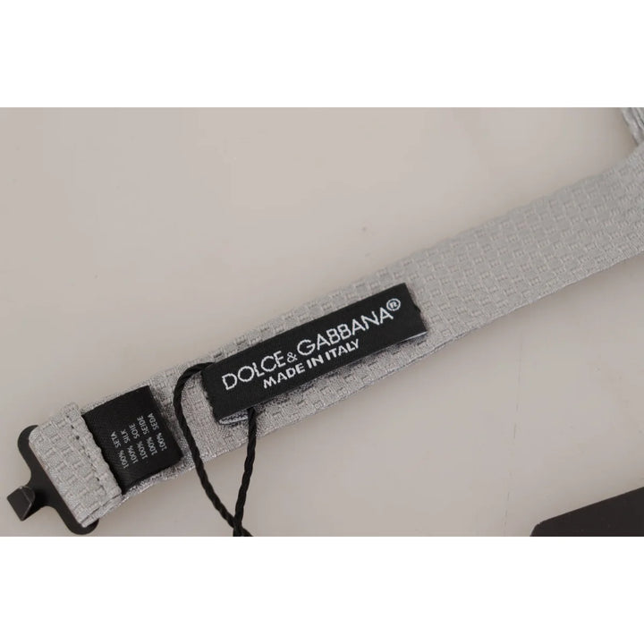 Dolce & Gabbana Gray 100% Silk Adjustable Neck Papillon Tie
