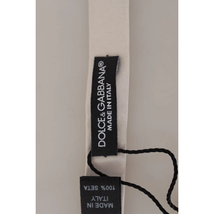 Dolce & Gabbana Gray 100% Silk Adjustable Neck Papillon Tie