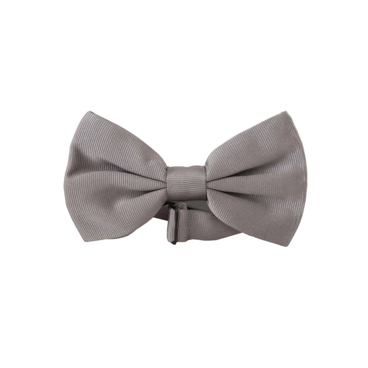 Dolce & Gabbana Gray 100% Silk Adjustable Neck Papillon Tie