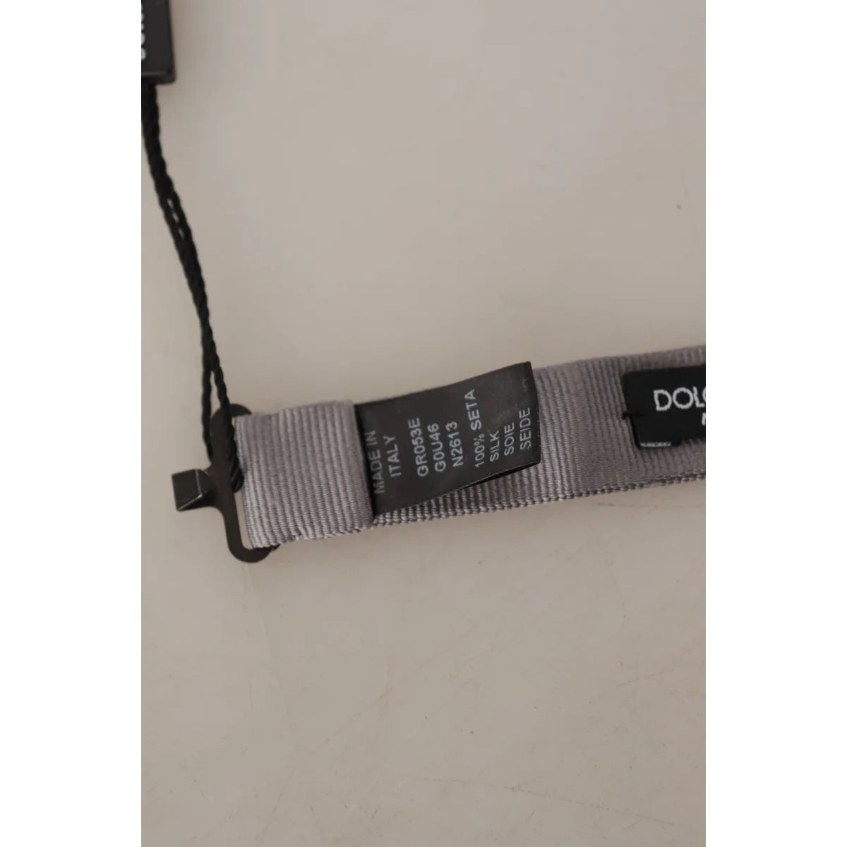 Dolce & Gabbana Gray 100% Silk Adjustable Neck Papillon Tie