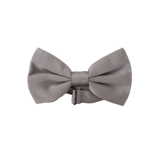 Dolce & Gabbana Gray 100% Silk Adjustable Neck Papillon Tie
