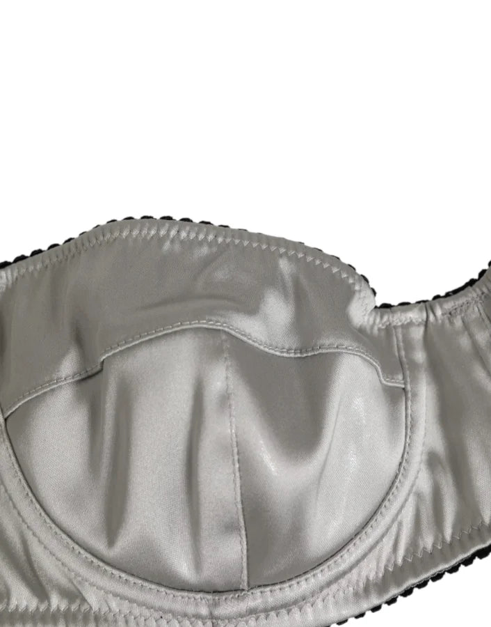 Dolce &amp; Gabbana Gray Acetate Stretch Balconcino Bra Underwear