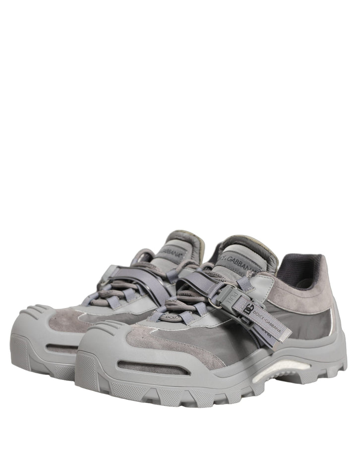 Dolce &amp; Gabbana Gray Airmaster Panelled Low Top Men Sneakers Shoes