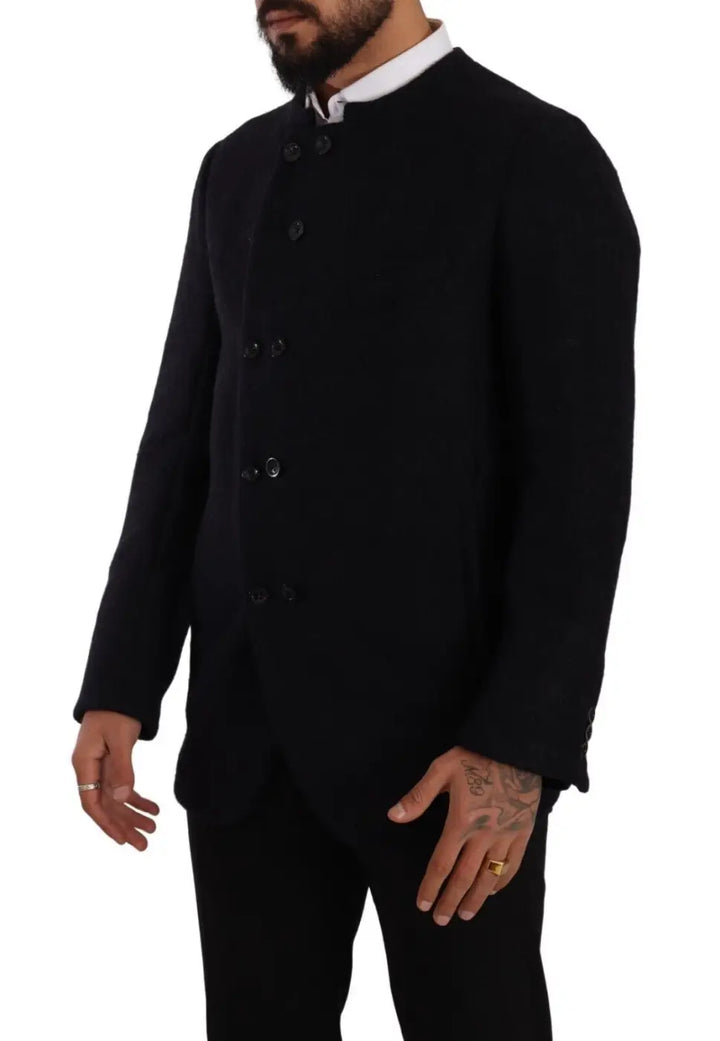 Dolce &amp; Gabbana Gray Alpaca Button Down Men Coat Jacket