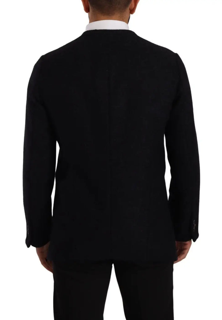 Dolce &amp; Gabbana Gray Alpaca Button Down Men Coat Jacket