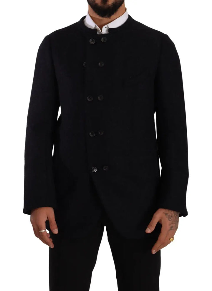 Dolce &amp; Gabbana Gray Alpaca Button Down Men Coat Jacket