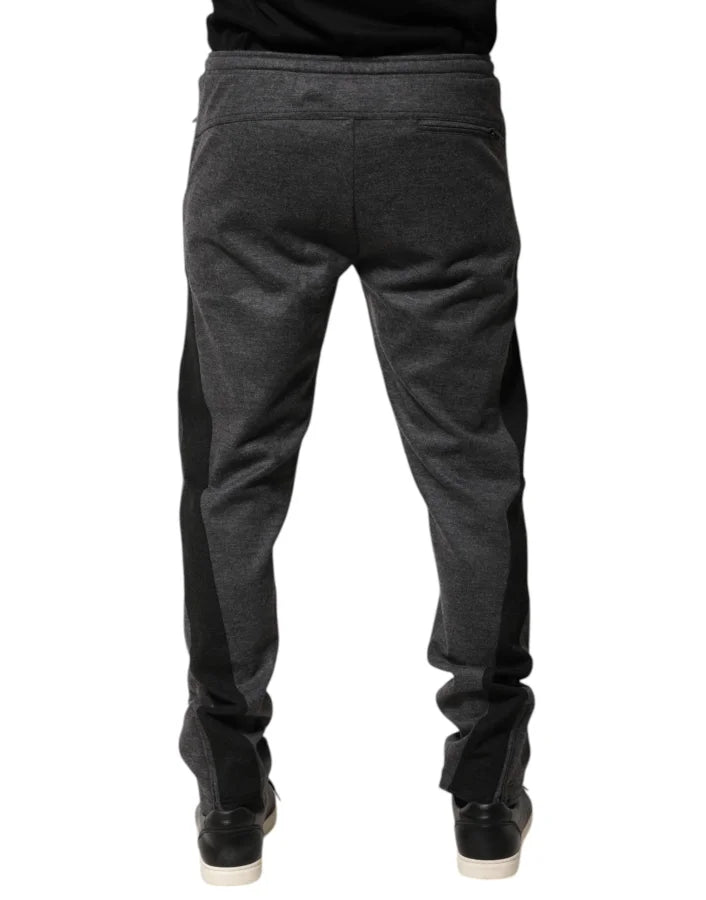 Dolce &amp; Gabbana Gray Black Wool Blend Jogger Sweatpants Pants