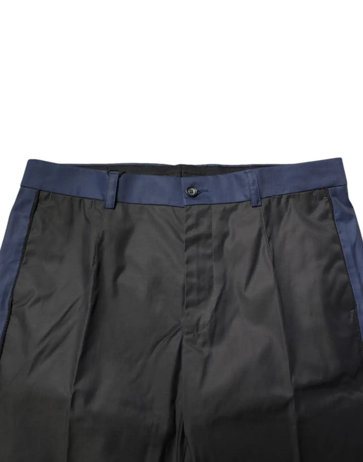 Dolce &amp; Gabbana Gray Blue Cotton 3/4 Chinos Crop Trouser Pants