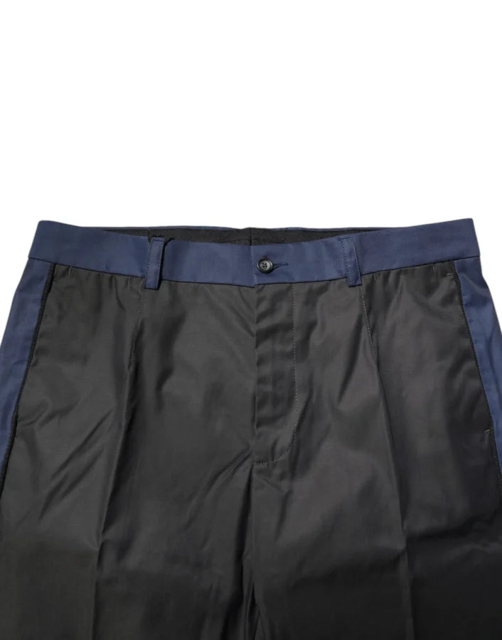 Dolce &amp; Gabbana Gray Blue Cotton 3/4 Chinos Crop Trouser Pants