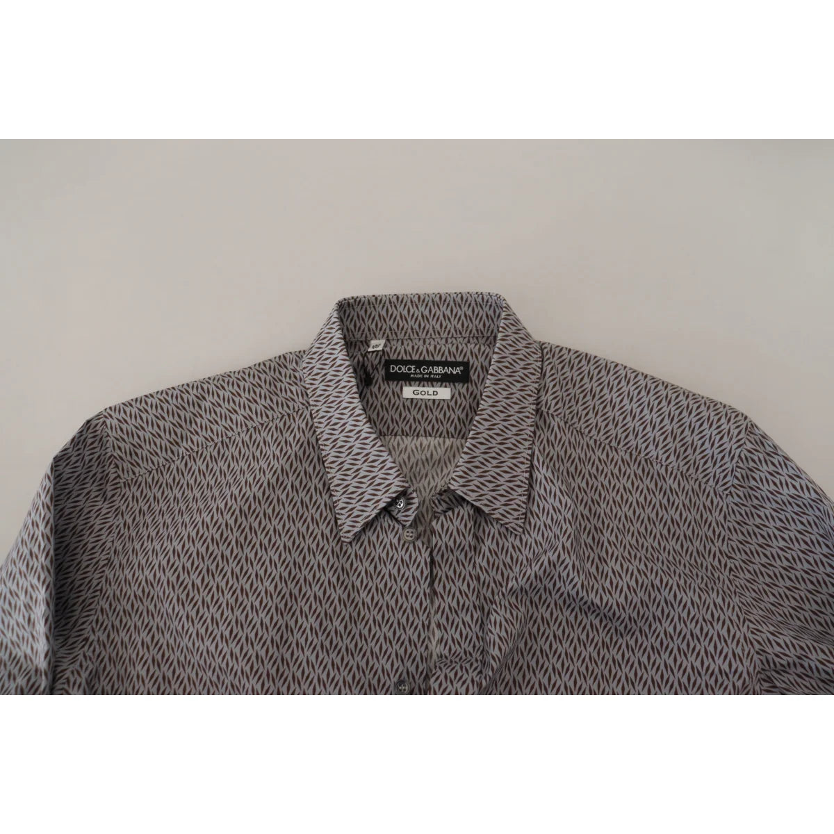 Dolce & Gabbana Gray Brown GOLD Slim Fit Dress Formal Shirt