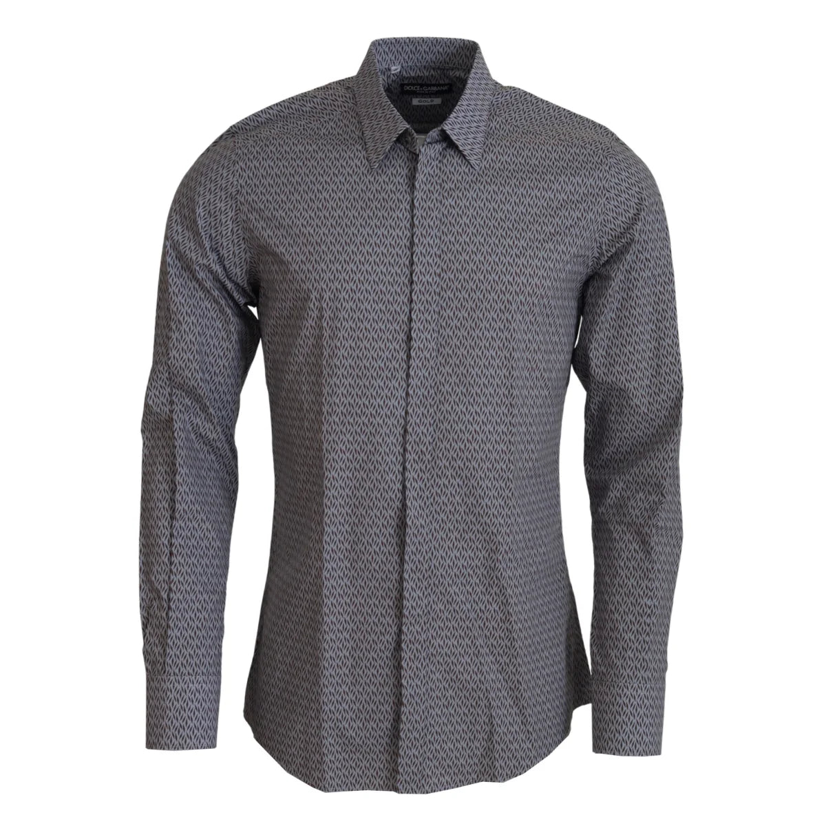 Dolce & Gabbana Gray Brown GOLD Slim Fit Dress Formal Shirt