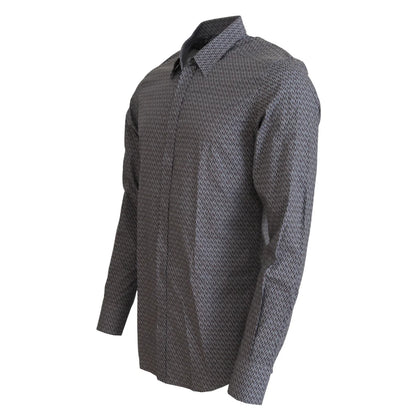 Dolce & Gabbana Gray Brown GOLD Slim Fit Dress Formal Shirt