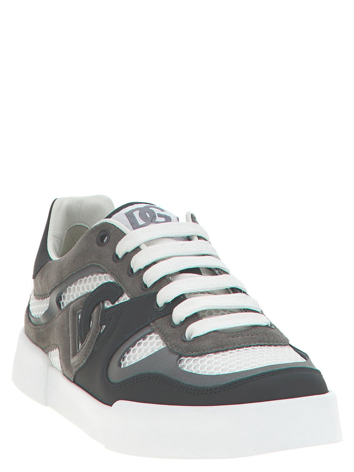 Dolce &amp; Gabbana Gray Calfskin Athletic Sneakers